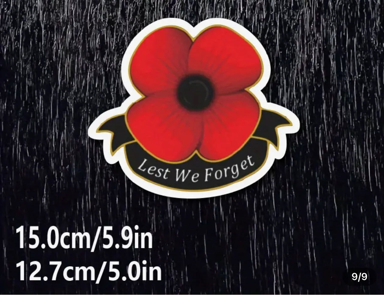 Remembrance Poppyy Veteran Car/Window/Bumper vinyl sticker/decal Veterans UK