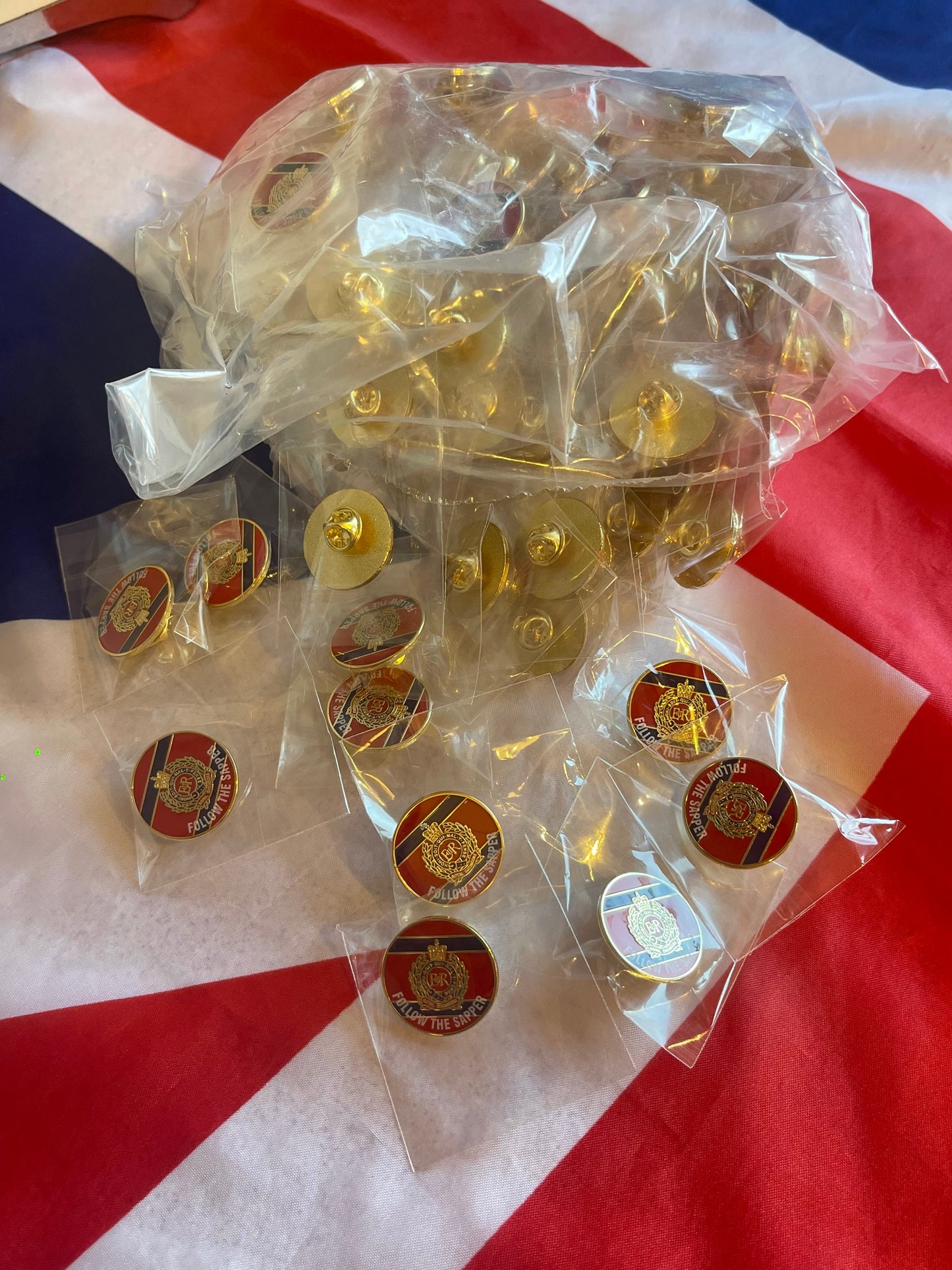 Royal Engineers Follow The Sapper Army RE lapel pin badge 25mm FREEPOST