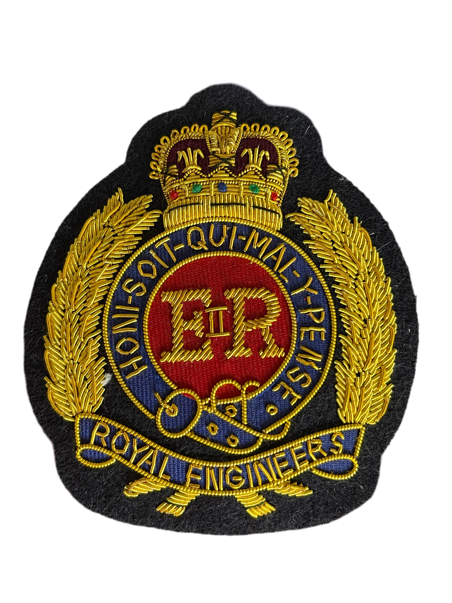 Royal Engineers Bullion Wire Queen Elizabeth Blazer Badge