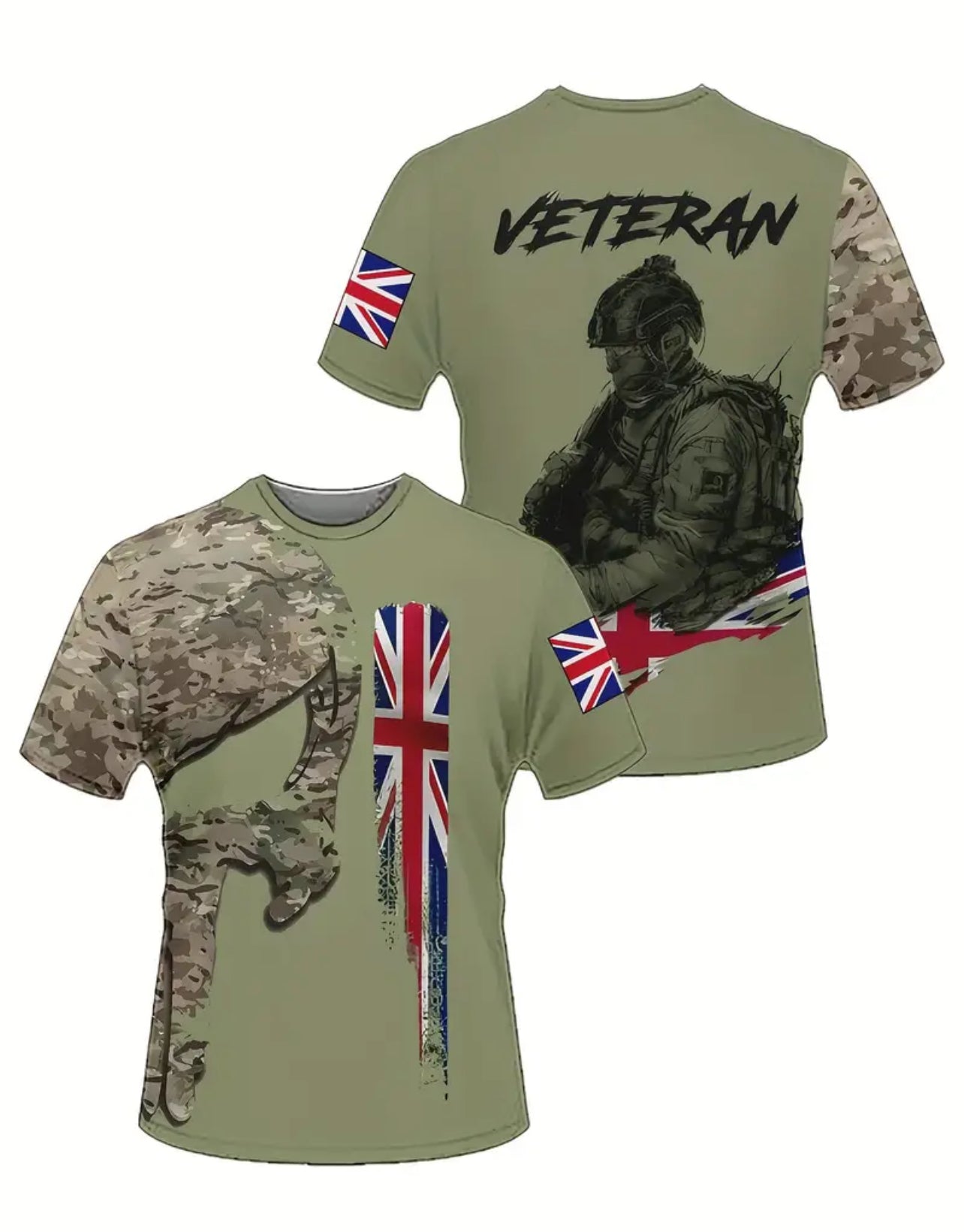 British Army Veteran khaki T Shirt