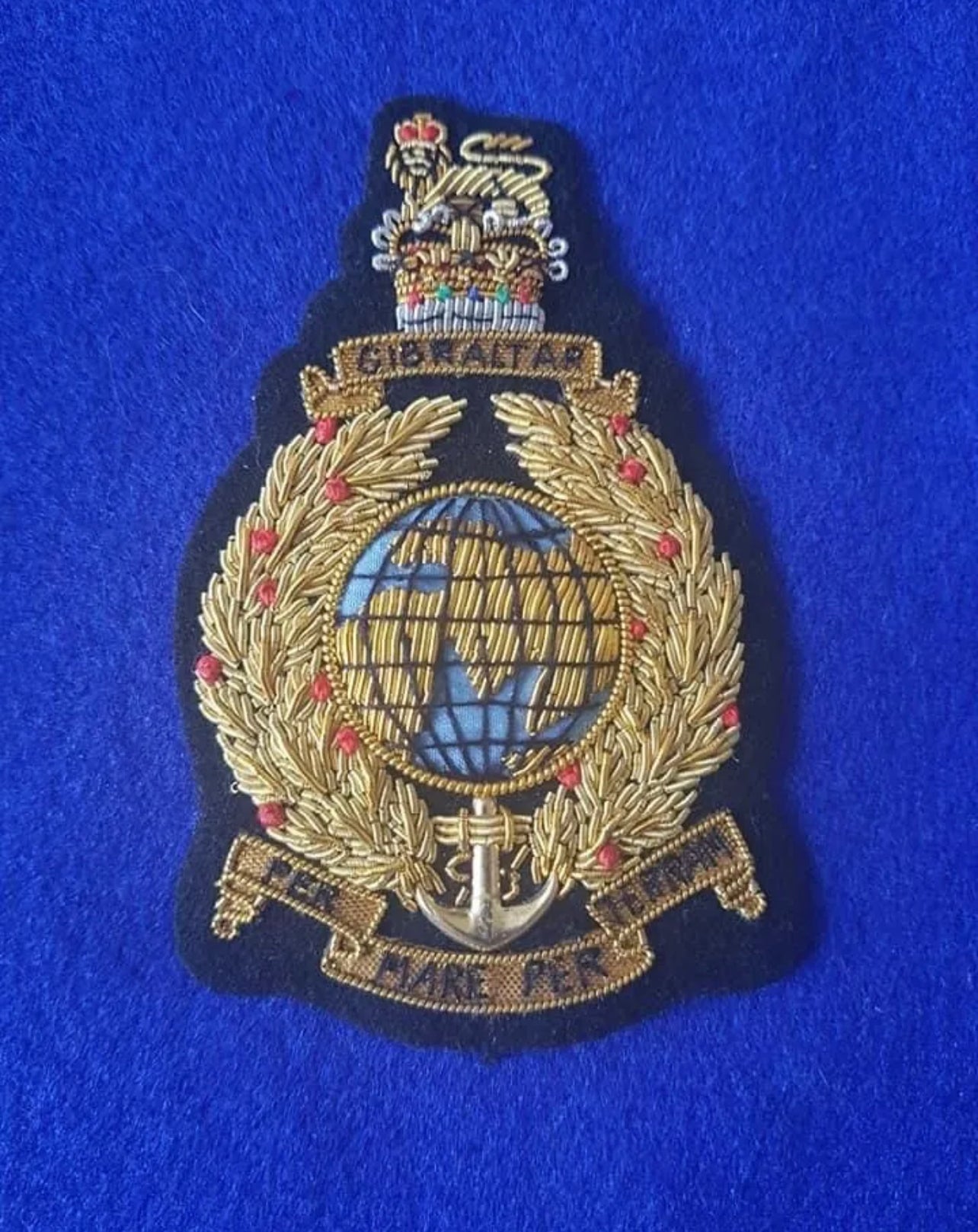 Royal Marines bullion wire blazer badge