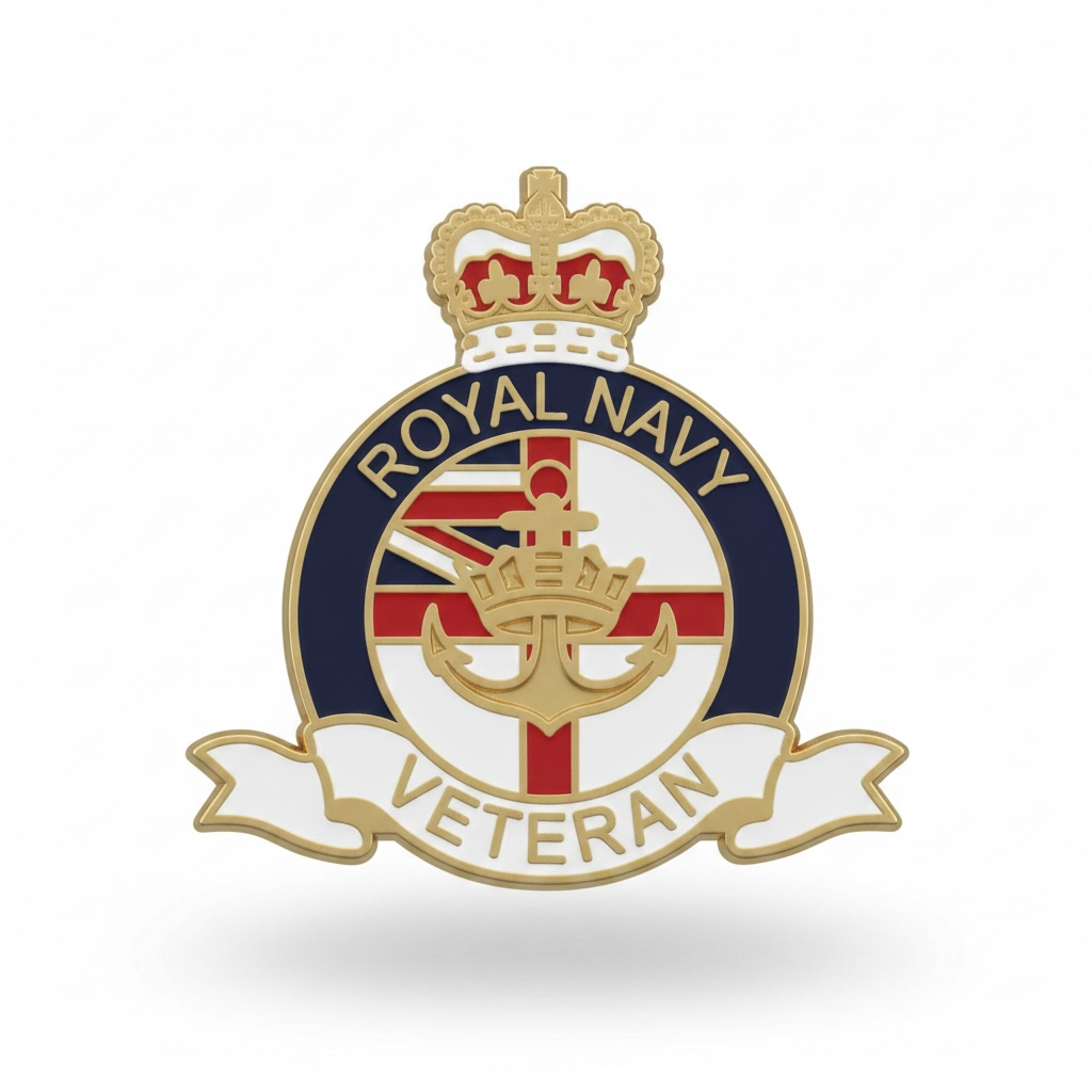 Royal Navy Veterans Enamel Lapel Badge