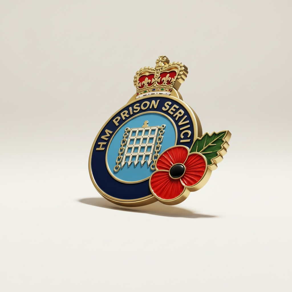 HM Prison Service Remembrance Poppy Badge — FREEPOST