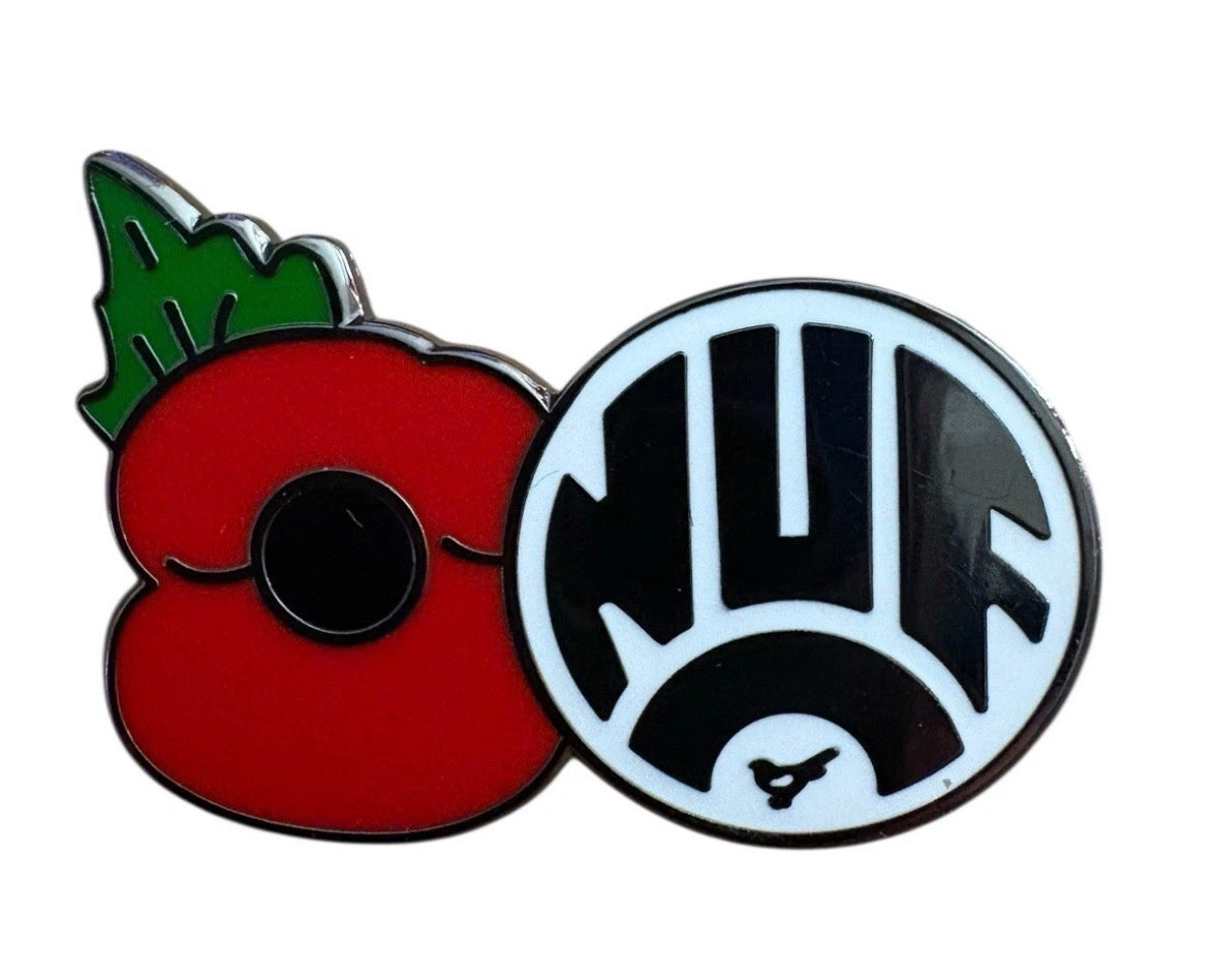 NUFC Newcastle United Remembrance Retro Poppy Lapel pin