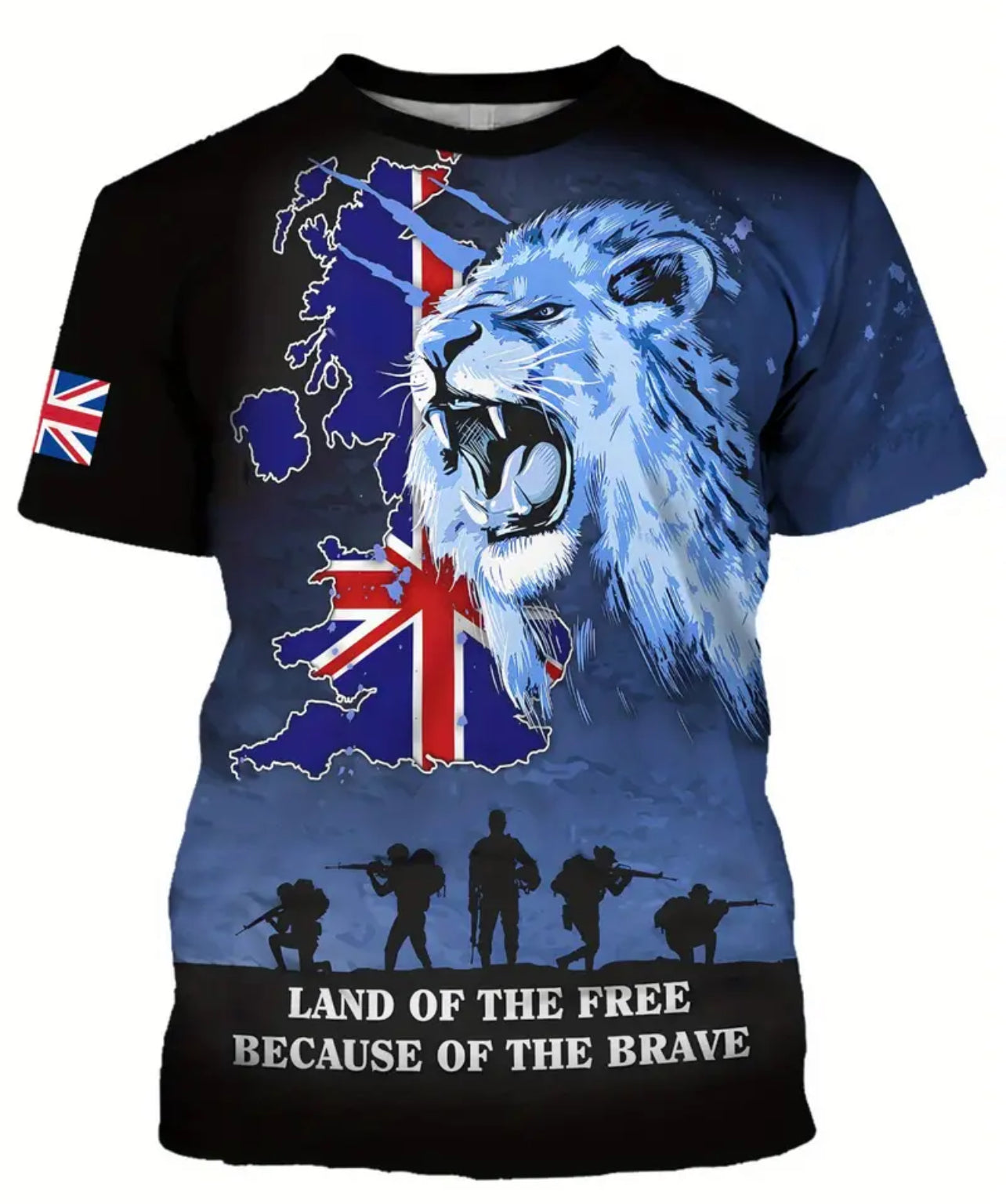 British Army Veteran Land Of the Free Because Of the Brave Forces Mens