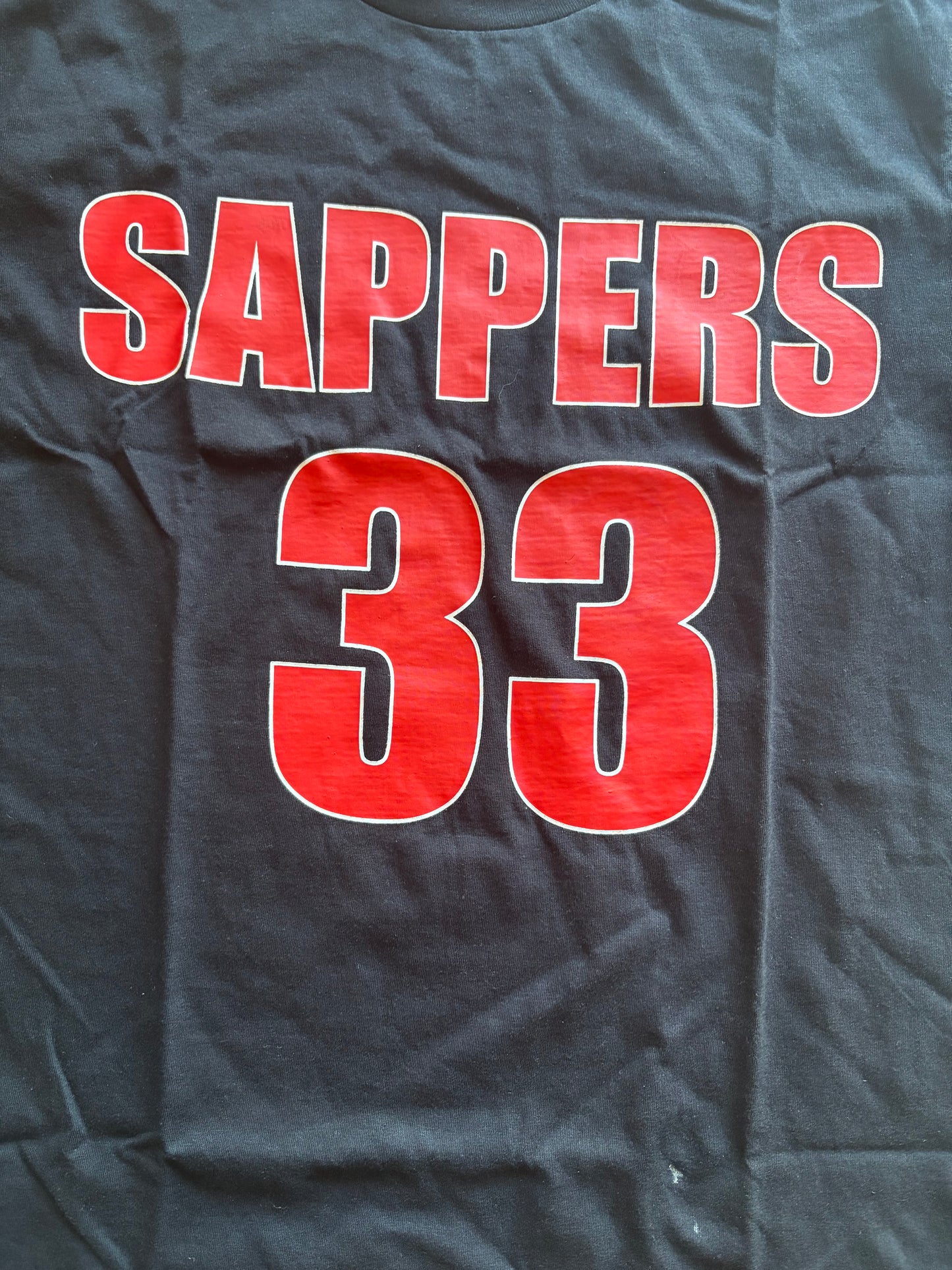 33 IND FLD SQN RE T Shirt Medium Cotton Black SAPPERS Royal Engineers