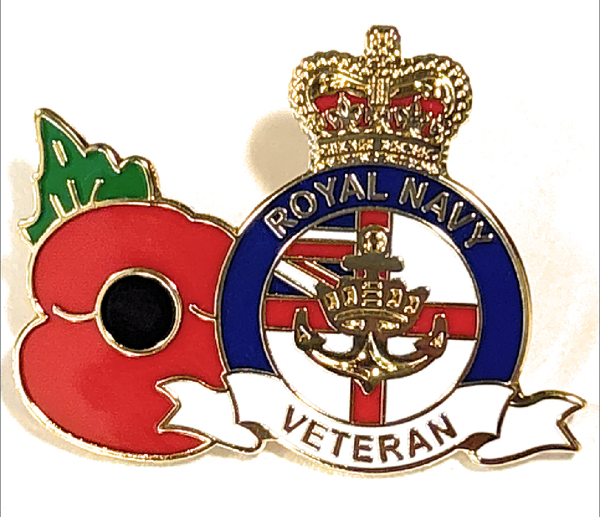 Royal Navy Veterans Armed Forces pin badge brooch. Remembrance Poppy FREEPOST