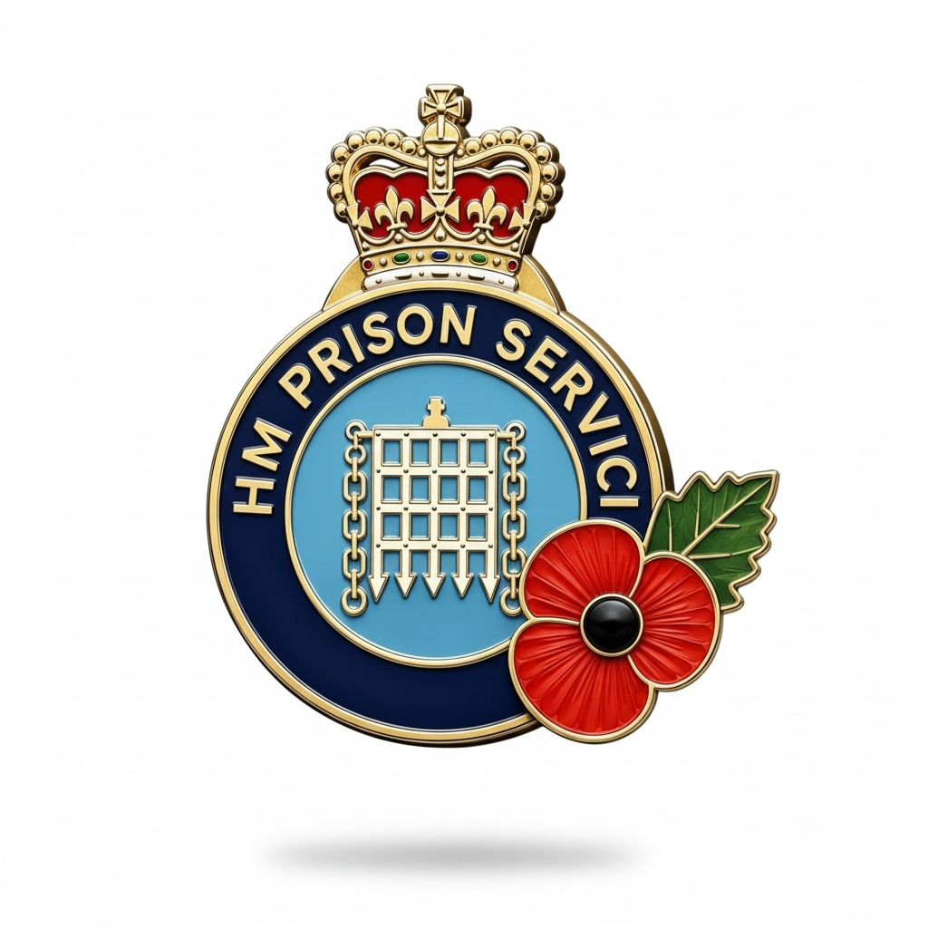 HM Prison Service Remembrance Poppy Badge — FREEPOST