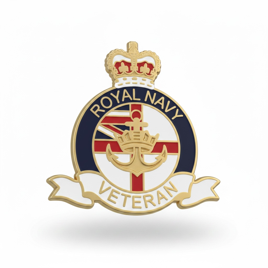 Royal Navy Veterans Enamel Lapel Badge