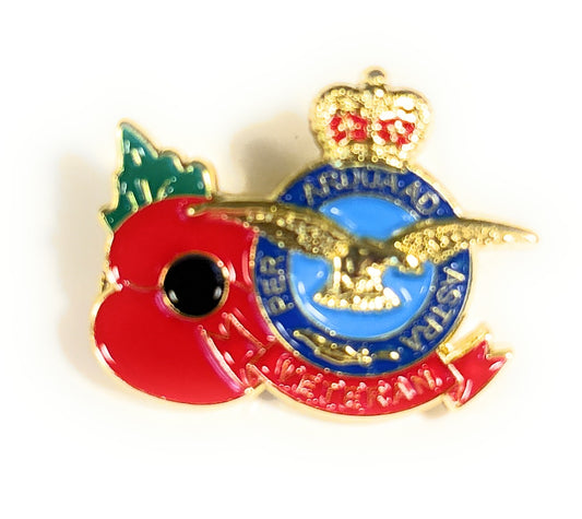 Royal Air Force RAF VETERAN enamel pin badge Remembrance Poppy FREEPOST