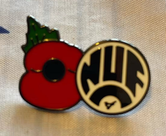 NUFC Newcastle United Remembrance Retro Poppy Lapel pin