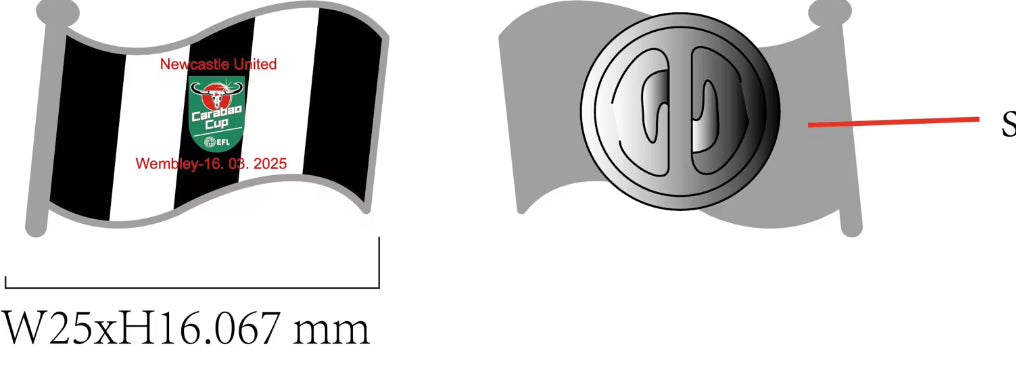 Limited Edition Wembley Carabou Cup 2025 Badge Toon Army Newcastle United