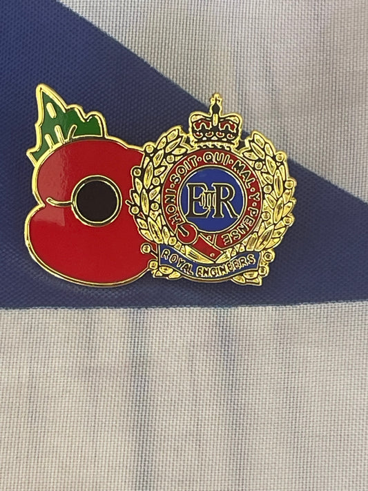 Royal Engineers Remembrance Poppy badge