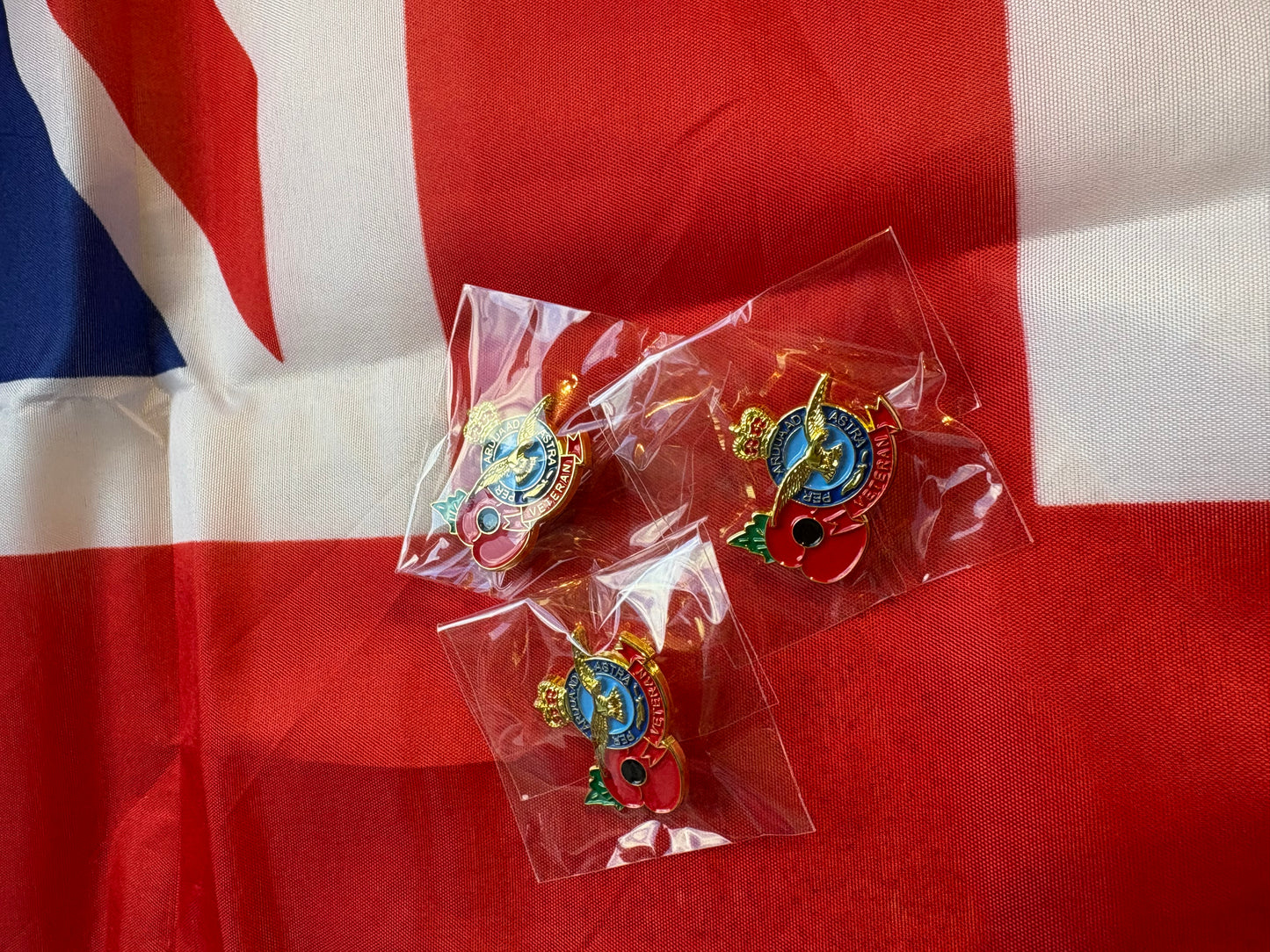 Royal Air Force RAF VETERAN enamel pin badge Remembrance Poppy FREEPOST