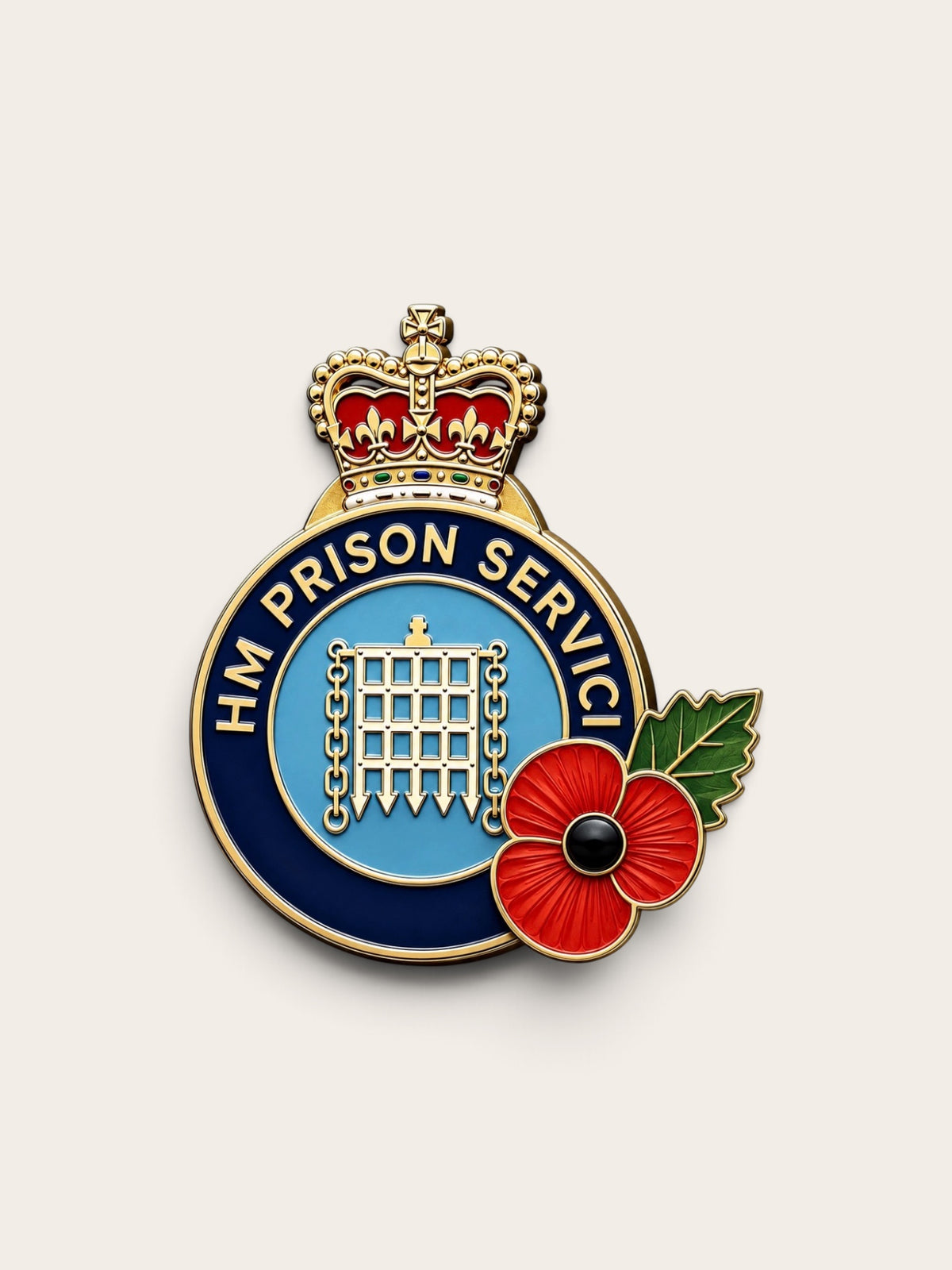 HM Prison Service Remembrance Poppy Badge — FREEPOST