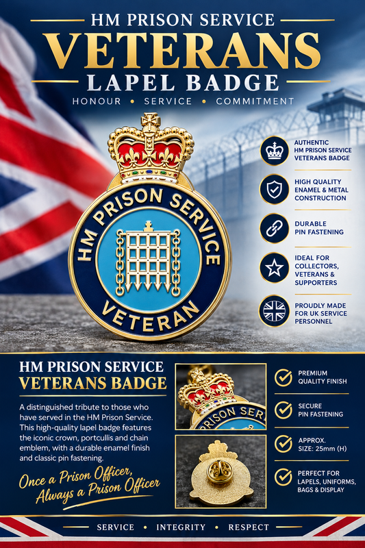 HM Prison Service Veteran lapel badge  FREEPOST