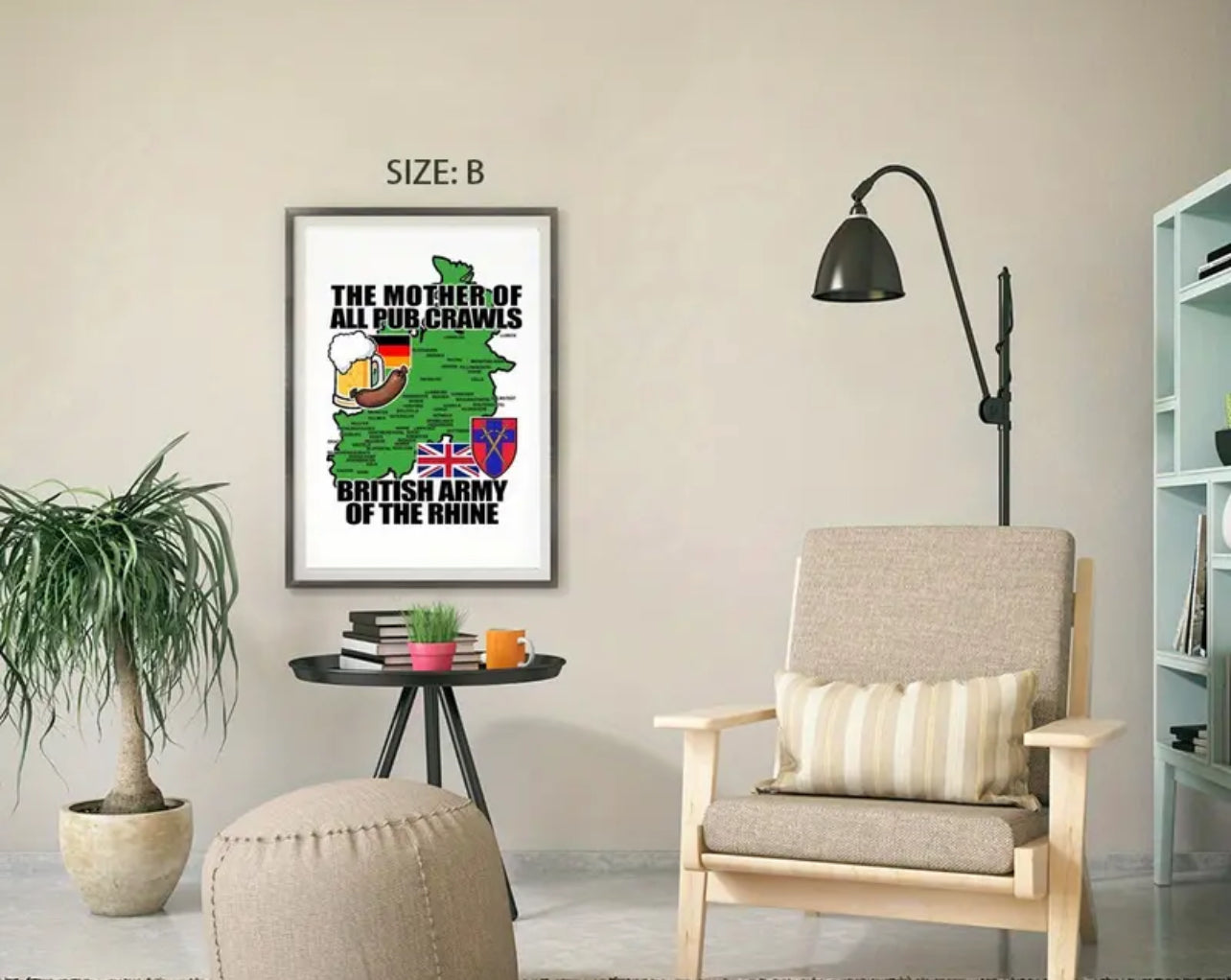 BAOR the mother of all pub crawls.Unframed Print FREEPOST UK