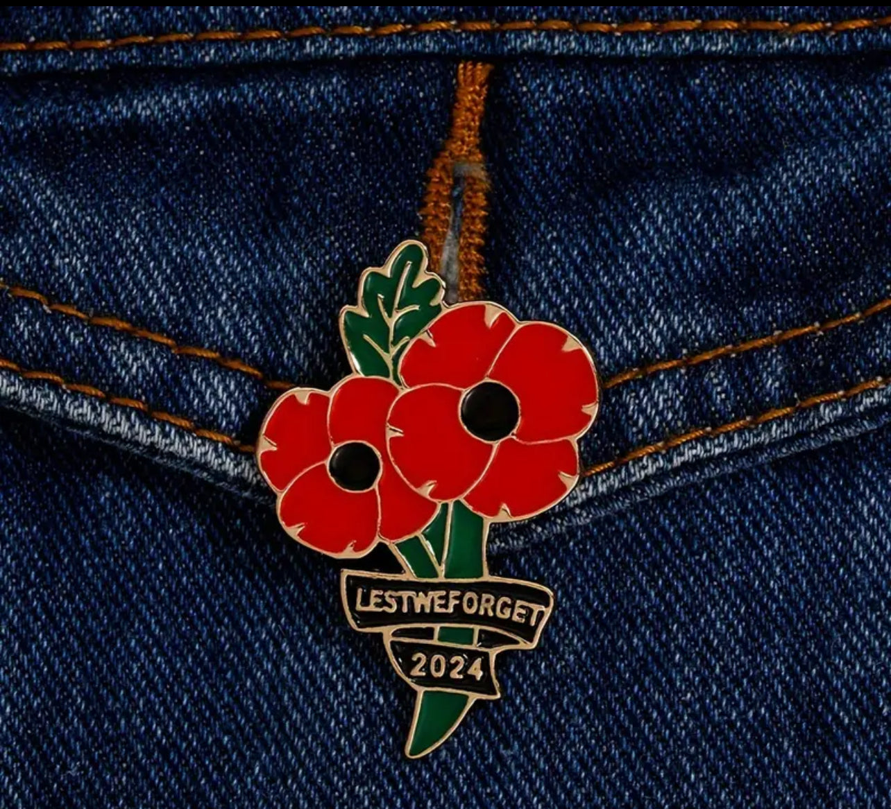 2024 Poppies Badge Brooch Remembrace Veterans Memorial Lest We Forget UK Stock