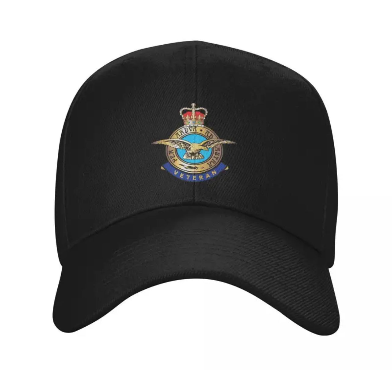 ROYAL AIRFORCE VETERAN RAF Baseball Cap Unisex Black Adjustable Hat