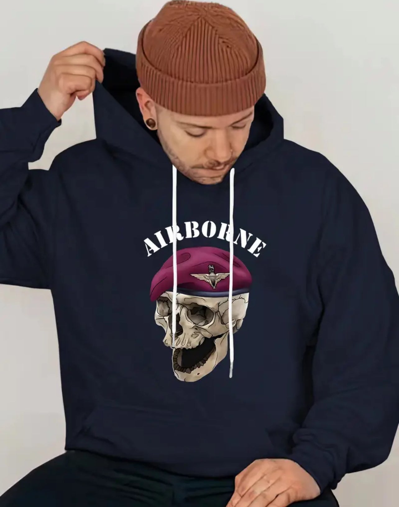 Airborne Forces Navy skull Para Hoodie