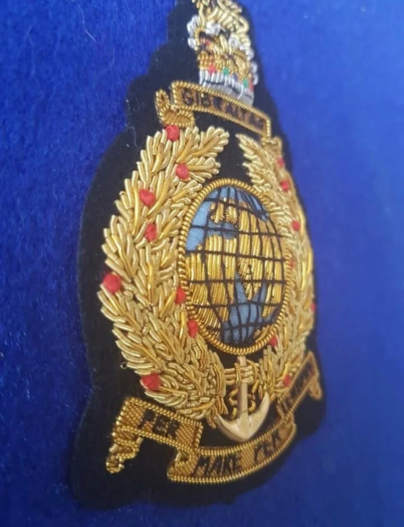 Royal Marines bullion wire blazer badge