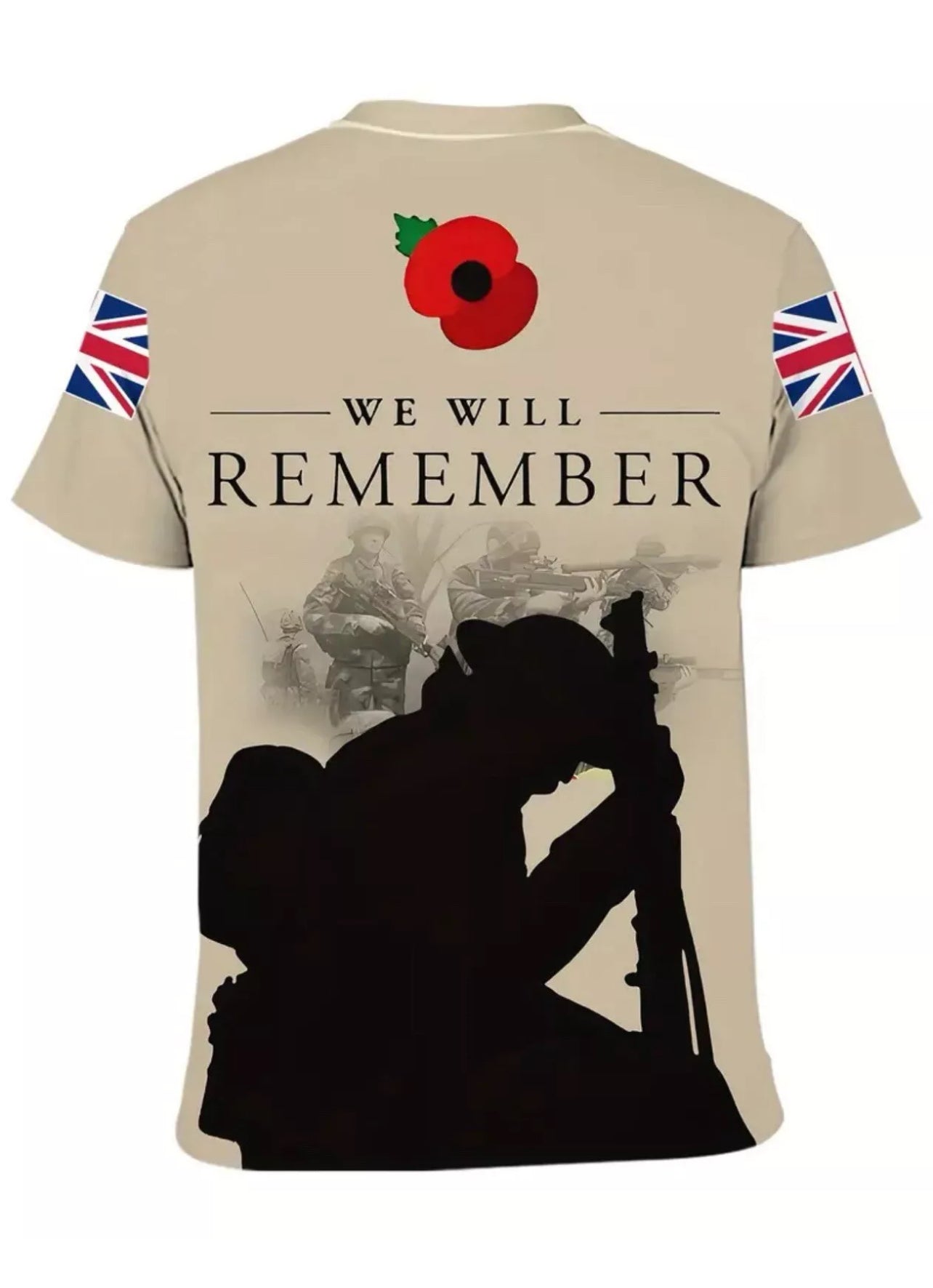 British Army Veteran T Shirt Remembrance Remember Them Armed Forces Mens XL