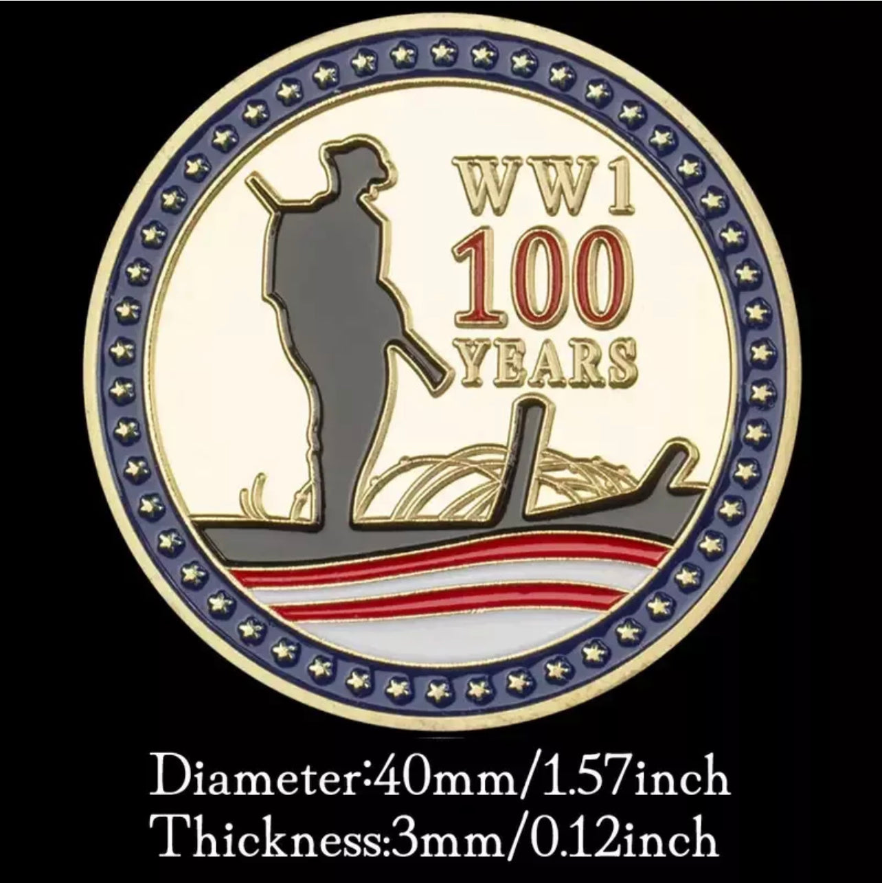 World War 1 Great War 100 Years Armistice Day Commemorative Collectable Coin