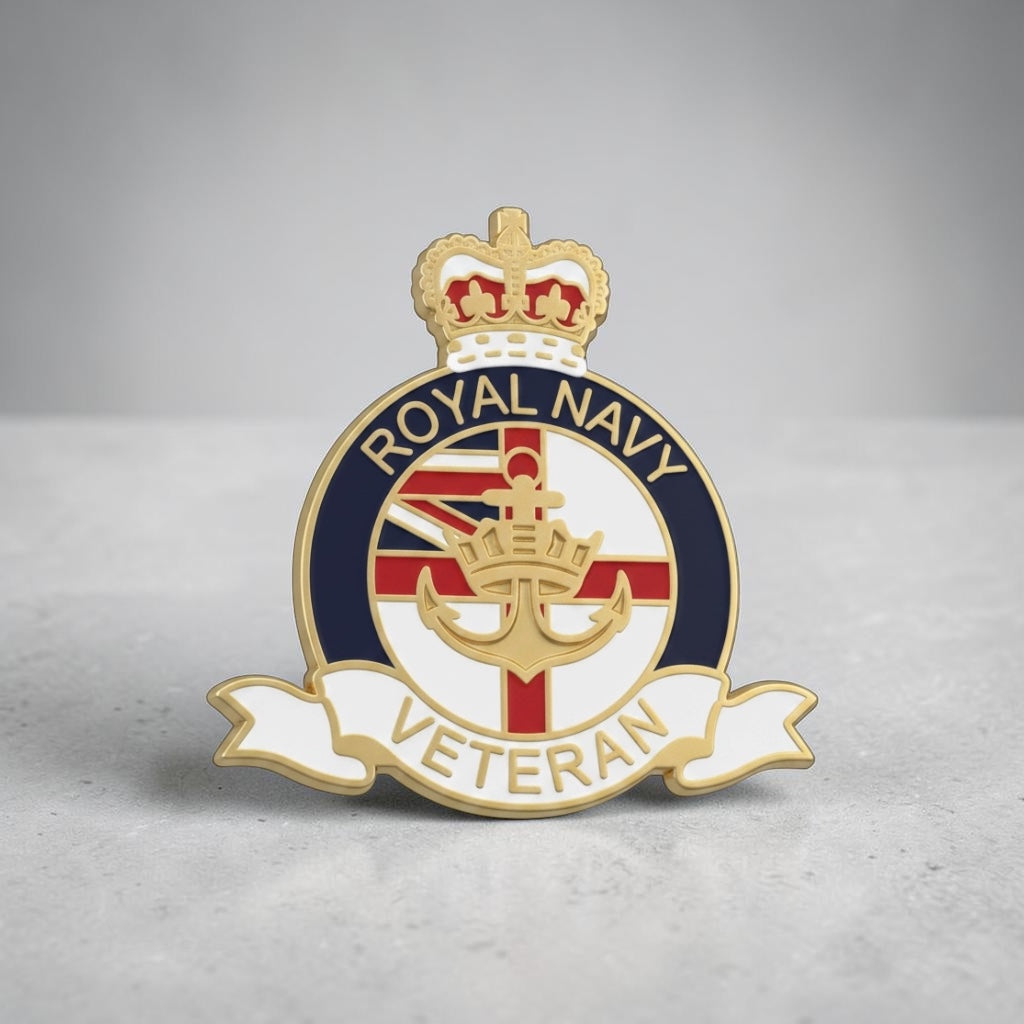 Royal Navy Veterans Enamel Lapel Badge