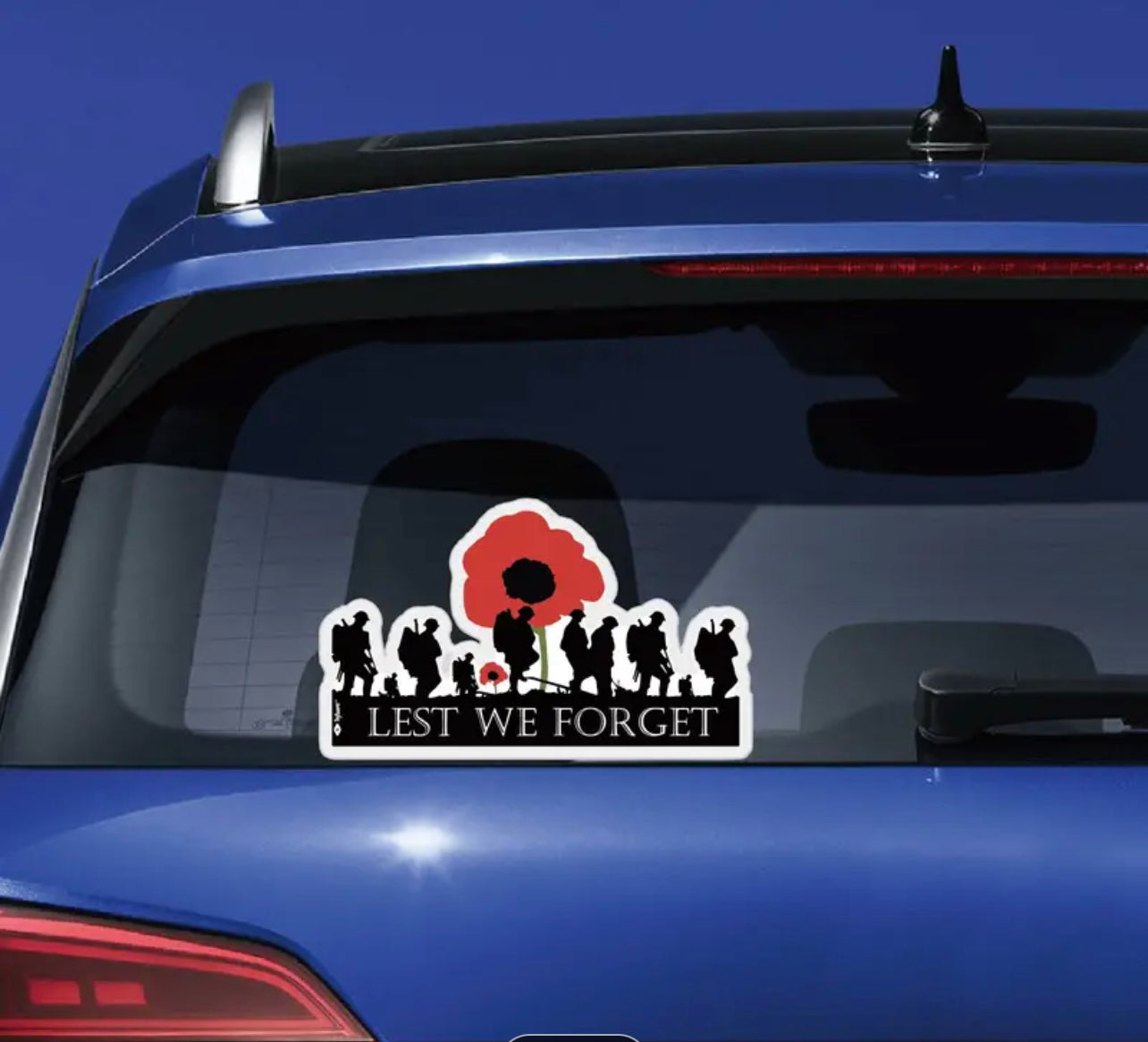 Lest we forget car,van sticker remembrance