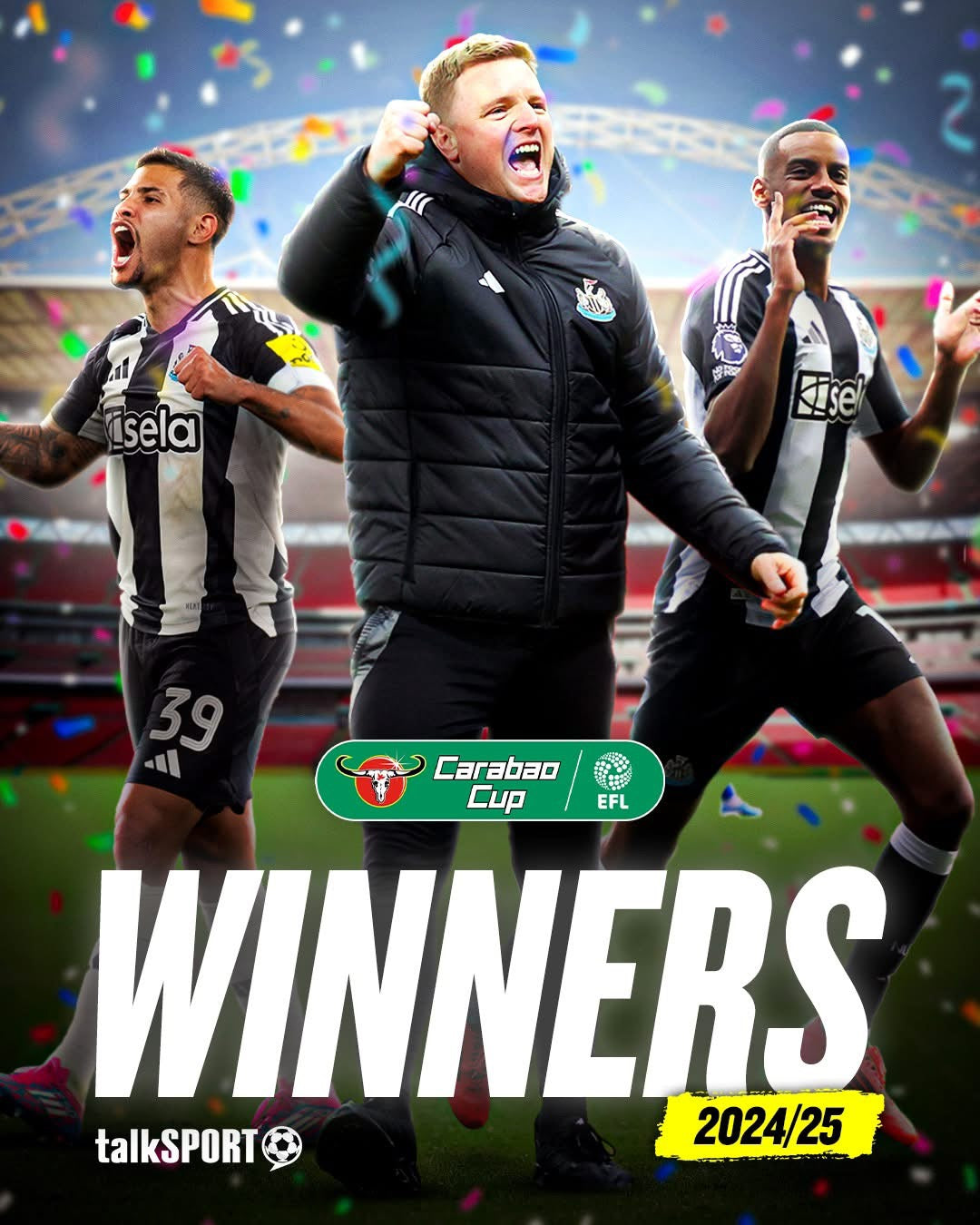 Newcastle United Carabou Cup Winners 2025 T Shirts