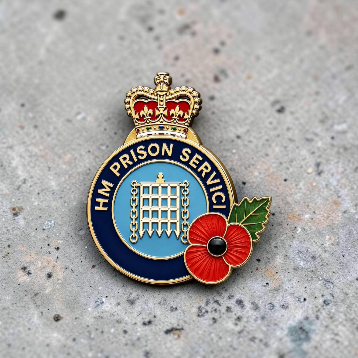 HM Prison Service Remembrance Poppy Badge — FREEPOST
