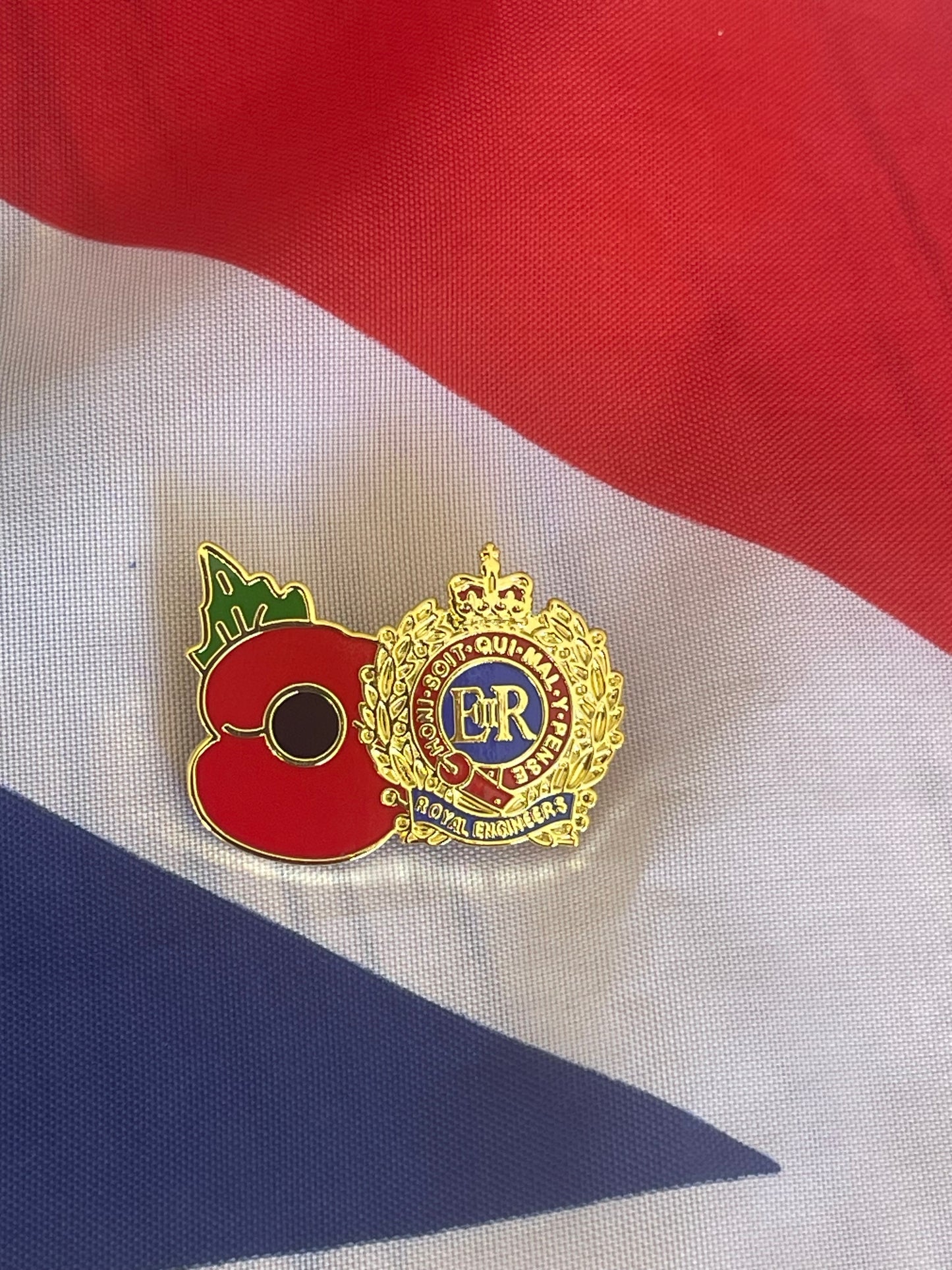 Royal Engineers Remembrance Poppy badge